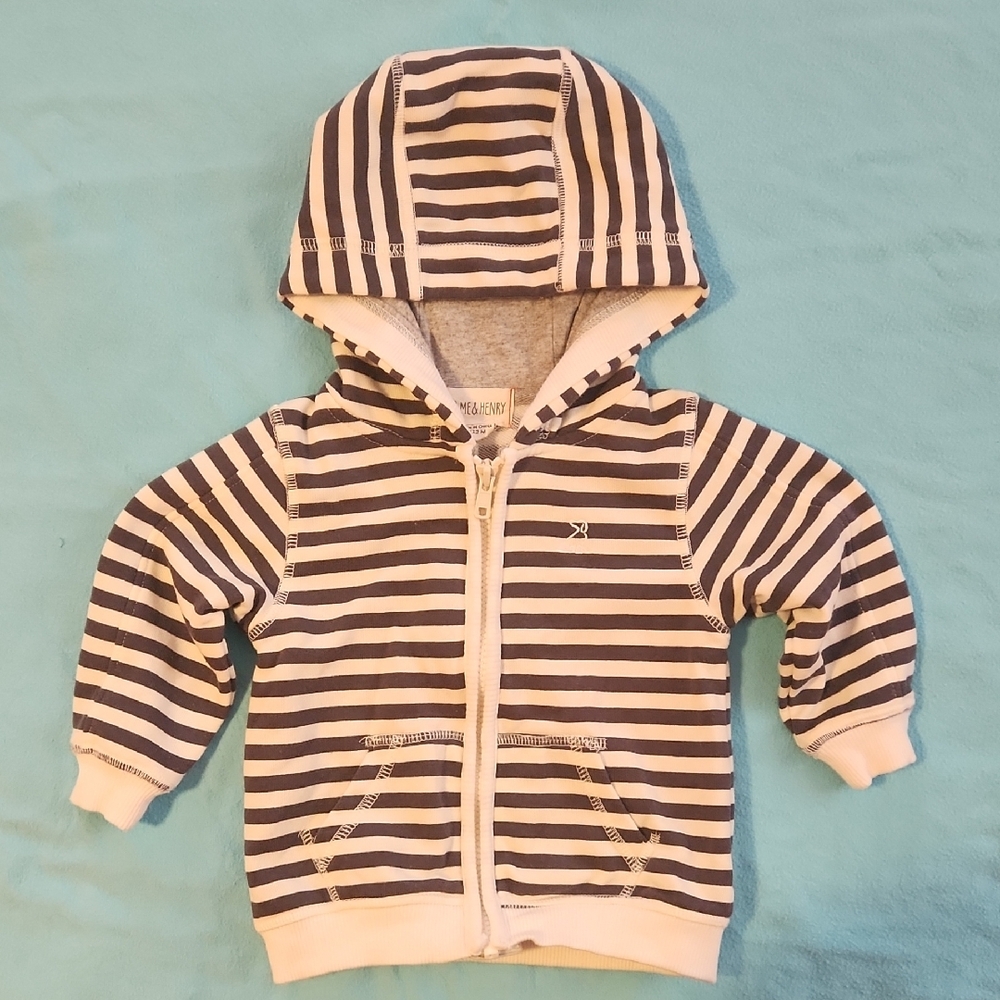 Striped Kids Hoodie - Black and White